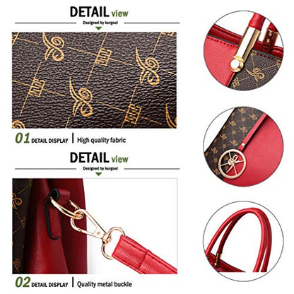 KURGOOL Women Purses and Handbags Top Handle Satchel Shoulder Bags Messenger Tote Bag for Ladie - color: Brown