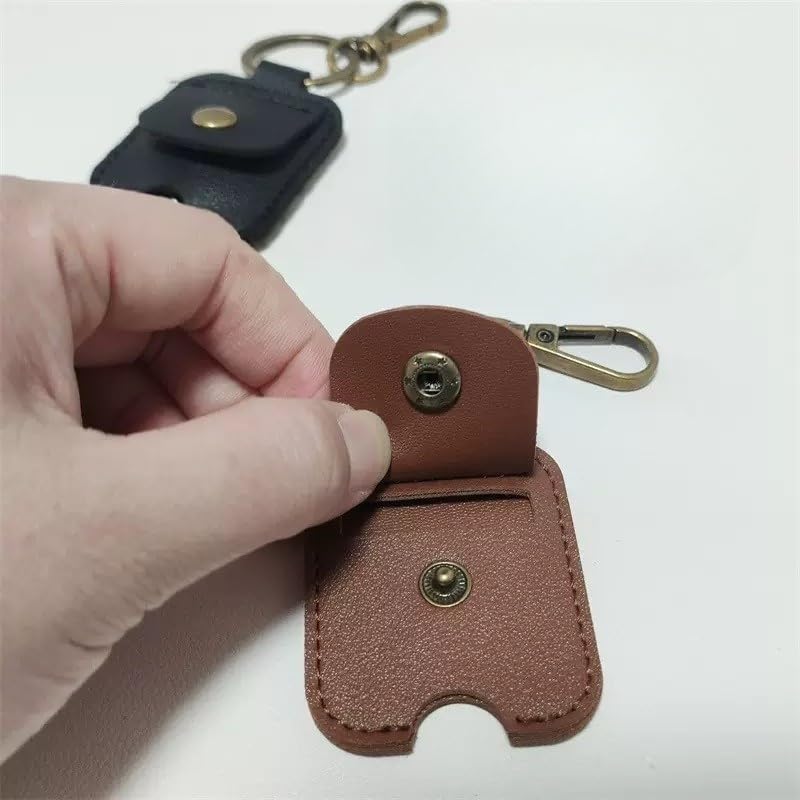 3 Pcs Leather Key Holder with Snap Closure, Keychain Sleeve with Metal Clip, Black,Brown,Red - color: Black
