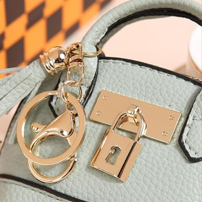 Womens Unique Change Purse Creative Mini Tote Bag Charms Leather Coin Keychain Wallet (Red) - color: Red