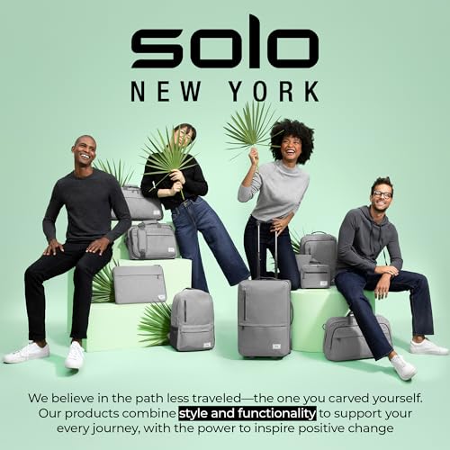 Solo New York Briefcase - 13.3" Laptop Carrying Bag for Women & Men, Brief for Travel & Work - Ace Slim, Black & Orange - size: 15.6"