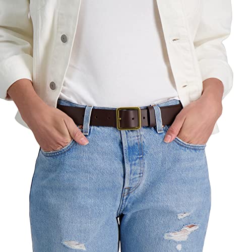 Levi's Women's Casual Leather Belt With Square Buckle – Stylish Jeans & Dress Belt (Regular & Plus Sizes) - color: Brown Elevated, size: Medium