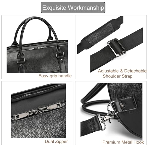 Genuine Leather Travel Bag Large Capacity Waterproof Luggage Duffel Bag with Shoe Compartment, Shoulder Handbag for Men Women Holiday Business Trip