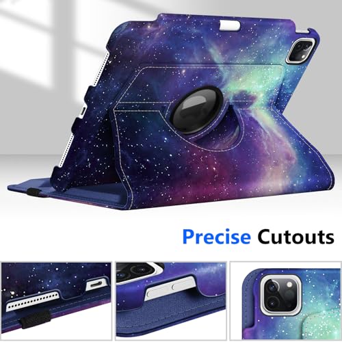 Fintie Rotating Case for iPad Pro 11-inch (4th/3rd/2nd/1st Generation) | 360° Swivel Stand, Portrait & Landscape Viewing, Shockproof Protective Cover, Pencil Holder, Auto Wake/Sleep, Galaxy - color: Galaxy