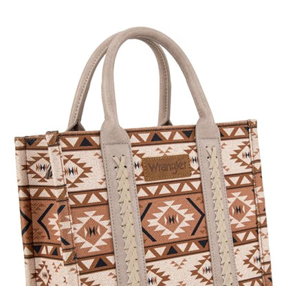 Wrangler Aztec Tote Bag for Women Boho Shoulder Purses and Handbags - color: Aztec Tan (Guitar Strap)