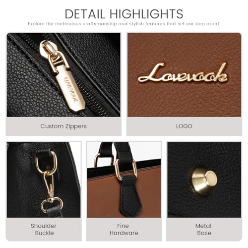 LOVEVOOK Purses and Handbags for Women, Tote Shoulder Bag Satchel Purse and PU Leather Top Handle for ladies - color: Retro Embossed Black