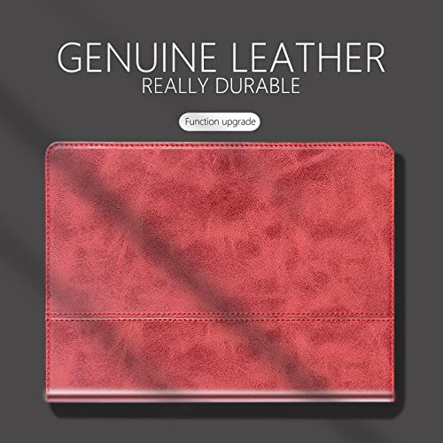 Leather Case for Samsung Galaxy Tab S7/S8 11" 2020/2022 Folio Cover | Genuine Leather Smart Protective Shell Fit X700/X706/T870/T875/T876/T878,S Pen Holder,Auto Wake/Sleep,Shockproof & Drop-Proof - color: Red, size: S7/S8 11 inch