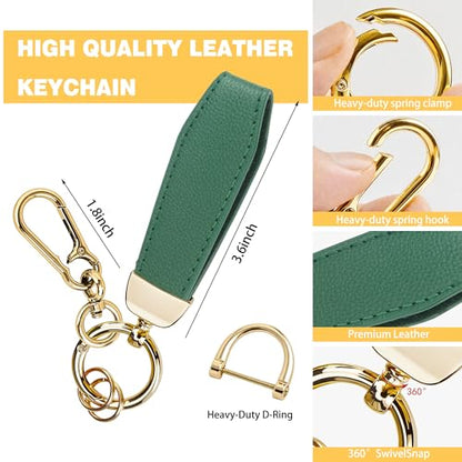 Key Fob Cover for Jeep, Leather & Soft TPU Key Case Compatible with Jeep Grand Cherokee Cherokee Compass Renegade, Dodge Charger Challenger Durango 5-Button Smart Key Case (Gold Green) - color: Gold Green