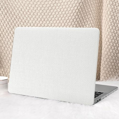 Seorsok Compatible with MacBook Pro 13 inch Case M2 2023,2022,2021-2016 A2338 M1 A2251 A2289 A2159 A1989 A1708 A1706,Elegant Leather Plastic Hard Shell Case with Keyboard Cover,White No Logo Cutout - color: White, size: Pro13（A2338 M1 A2251 A2289 A2159 A1