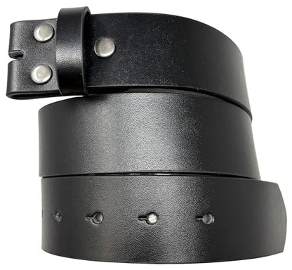 Leather Belt Strap for Men & Women - 1.5 Inch Wide Replacement Strap | Smooth Grain Material Snap-On Interchangeable Buckle - color: Black, size: X-Large (40-42" Waist)