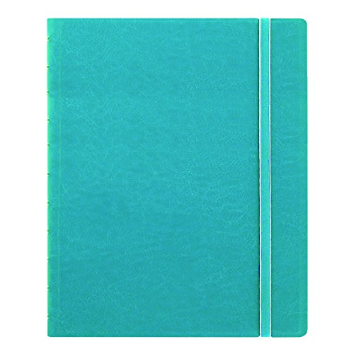 Filofax REFILLABLE NOTEBOOK CLASSIC, 10.8" x 8.5" Aqua - Elegant leather-look cover with moveable pages - Elastic closure, index, pocket and page marker (B115106U), Letter Size - color: Aqua, size: Letter Size