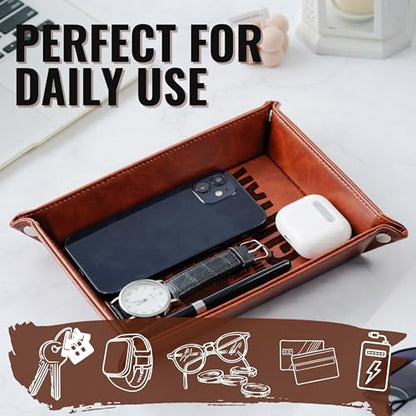 INNObeta Guitar Gifts for Men Valet Tray, Funny Guitar Gifts for Men Unique, Guitarist Gifts for Men, PU Leather Storage Organizer, for Birthday, Christmas