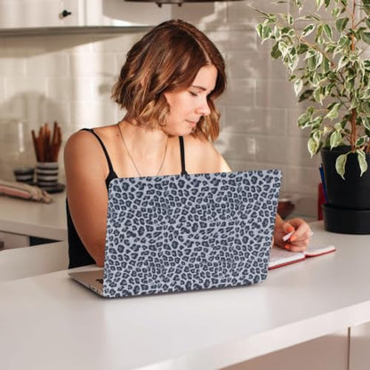 Case for MacBook Air 13 inch M5 2026-2022 M4 M3 M2 A3449 A3240 A3113 A2681 | Sparkly Leopard MacBook Air 13.6 Case, Glitter Cheetah Spots PU Leather Logo Cutout Case for Mac Book Air 13.6+Keyboard Cover - color: Black