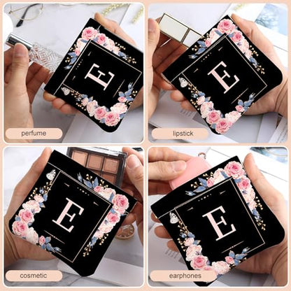 2Pcs Initial Letter PU Leather Small Squeeze Coin Purse Pouch Mini coin Bag Unique And Cute Wallet Cosmetic Bags For Women Girls Men Change Bag Letter E - color: Letter E