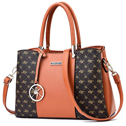 KURGOOL Women Purses and Handbags Top Handle Satchel Shoulder Bags Messenger Tote Bag for Ladie - color: Brown