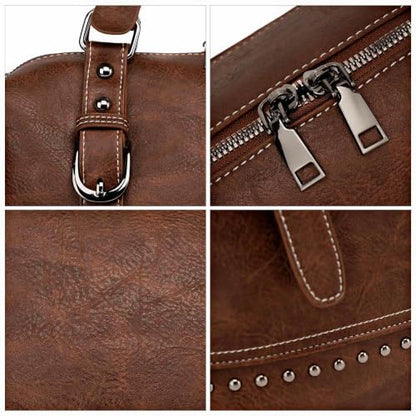 Crossbody Purses for Women Satchel Bags Vintage Barrel Purse Doctor Shoulder Bag with Adjustable Straps