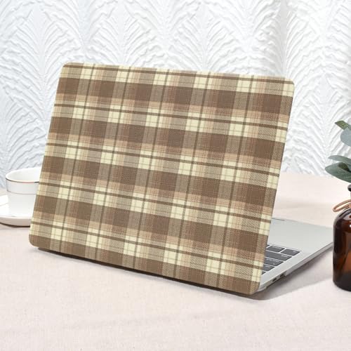 Seorsok Compatible with MacBook Air 13 Inch Case 2022 2021 2020 2019 2018 Release A1932 A2179 M1 A2337 Touch ID,Cute Brown Checkerboard Leather Plastic Hard Shell Case with Keyboard Cover,Grid Design - color: Brown checkerboard, size: Air 13 Inch