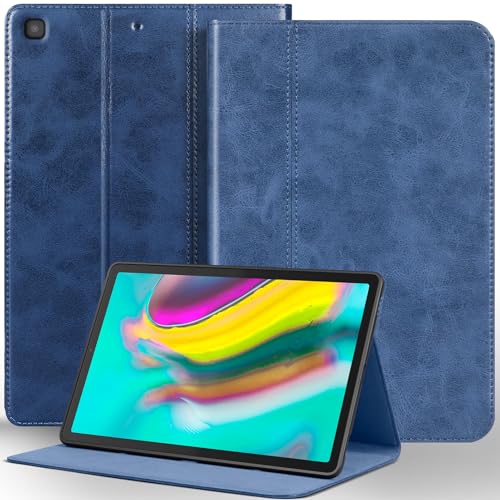 Leather Case for Samsung Galaxy Tab S5E 10.5 inch 2019 Folio Cover | Genuine Leather Smart Protective Shell Fits X230/X236/X238/X216/X210/X218,Auto Wake/Sleep,Shockproof & Drop-Proof.Blue - color: Blue, size: S5E 10.5 inch