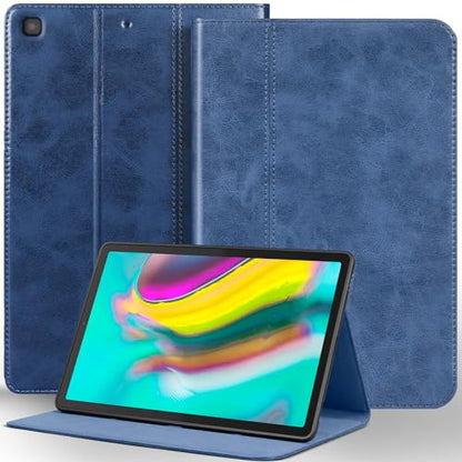 Leather Case for Samsung Galaxy Tab S5E 10.5 inch 2019 Folio Cover | Genuine Leather Smart Protective Shell Fits X230/X236/X238/X216/X210/X218,Auto Wake/Sleep,Shockproof & Drop-Proof.Blue - color: Blue, size: S5E 10.5 inch