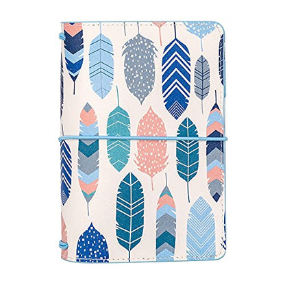 Pukka Pad, Carpe Diem A6 Notebook Cover and Passport Holder - 5.2 x 4.3 in - Features 4 Elastic Note Pad Holders, 2 Inside Pockets, Business Card Slot, and Pen Holder - Feathers - color: Feathers