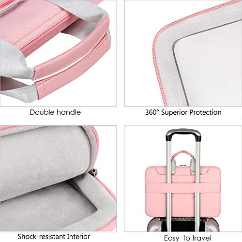 Lacdo 360° Protective Laptop Shoulder Bag, 16 inch Computer Bag for 16 inch MacBook Pro M5 Pro/Max A3428 A3429 (2026), M4/M3/M2/M1 Pro Max A3403 A3186 A2991 A2780 A2485 2024-2019 Messenger Bag, Pink - color: Pink, size: 16 Inch New MacBook Pro