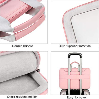 Lacdo 360° Protective Laptop Shoulder Bag, 16 inch Computer Bag for 16 inch MacBook Pro M5 Pro/Max A3428 A3429 (2026), M4/M3/M2/M1 Pro Max A3403 A3186 A2991 A2780 A2485 2024-2019 Messenger Bag, Pink - color: Pink, size: 16 Inch New MacBook Pro