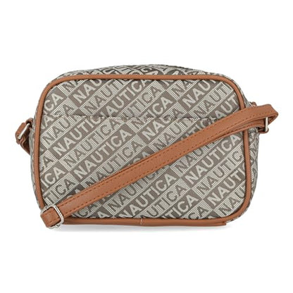 Nautica Women's Candid Camera Adjustable Crossbody Bag - color: Khaki (Lakeside Jacquard), size: One Size