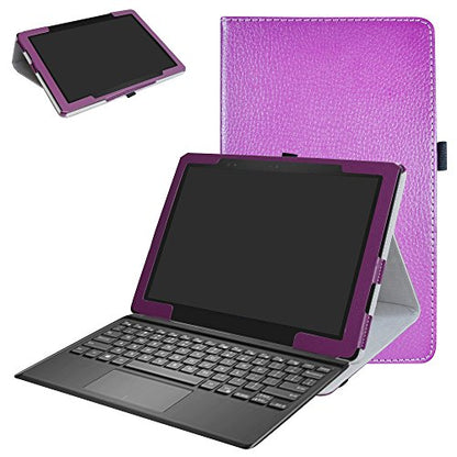 Dell Latitude 5285 Case,Mama Mouth PU Leather Folio Stand Cover for 12.3" Dell Latitude 5285 (12.3 Inch HD IPS Touch) 2in1 Laptop,Purple - color: Purple