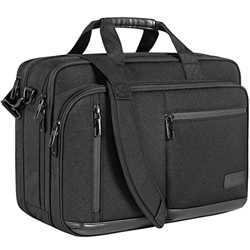 VANKEAN Expandable Waterproof Laptop Briefcase Fits Up to 17.3" for Travel