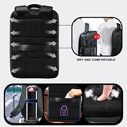 Slim & Expandable Laptop Backpack 15.6 Inch, Computer Rucksack Water Resistant Bag, Anti-Theft Travel Daypack for Men and Women-Gray - color: Gray