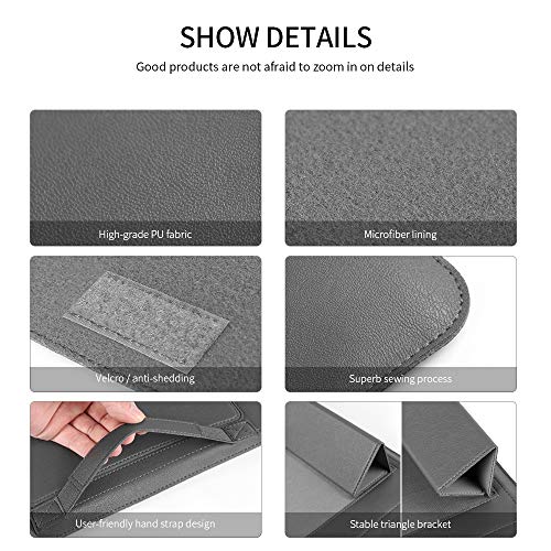 Laptop Sleeve 15-15.4-15.6" Case with Stand Compatible with Microsoft Surface Laptop 5/4/3/2 13.5", MacBook Air/Pro 13.3", PU Leather Sleeve for 15-16" Laptop Computers - Red - color: Red, size: 15-15.4-15.6 Inch