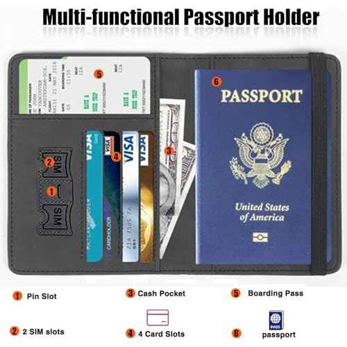 Passport Cover,Multi-Functional Travel Wallet,Stylish & Durable RFID Blocking Passport Holder, Travel Essentials for Men and Women,Flower Mushroom - color: Flower Mushroom