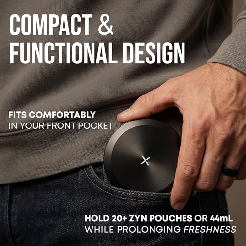CanX Metal Can for Zyn | Twist Closure and Strong Knurled Grip | Spill-Resistant | Compact EDC Storage | Pouch & Pill Case | Tin Puck Holder | Dip Can | Zyn Tin | Premium Aluminum Container (Black) - color: Black