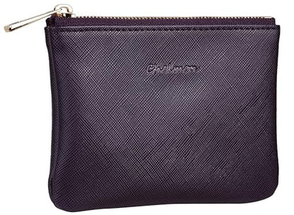Chelmon Vegan Leather Coin Purse Pouch Change Purse With Zipper For Men Women - color: CH Steel Purple