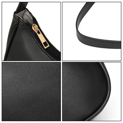 Afashor Shoulder Bags for Women Vegan Leather Hobo Sling Tote Handbag Retro Clutch Purse with Zipper Closure - color: Bronze