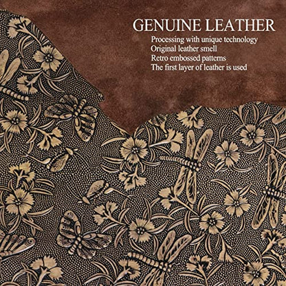 Gexmil Leather Case for iPad Air 11 Inch M4/M3/M2,10.9 Inch,Butterfly Gray | Genuine Leather Cover for iPad Air 2026/2025/2024/2022/2020,Smart Folio Pencil Holder,Protective,Adjustable Stand - color: Butterfly Pattern