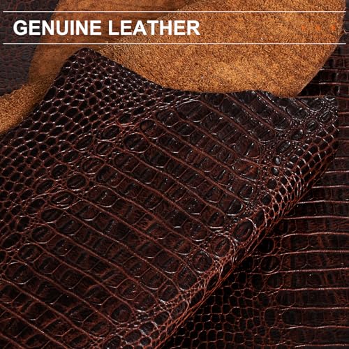 Gexmil Leather Case for iPad Air 11 Inch M4/M3/M2,10.9 Inch,Crocodile Brown | Genuine Leather Cover for iPad Air 2026/2025/2024/2022/2020,Magnetic Closure,Protective Folio Pencil Holder,Adjustable Stand - color: Crocodile Pattern Brown