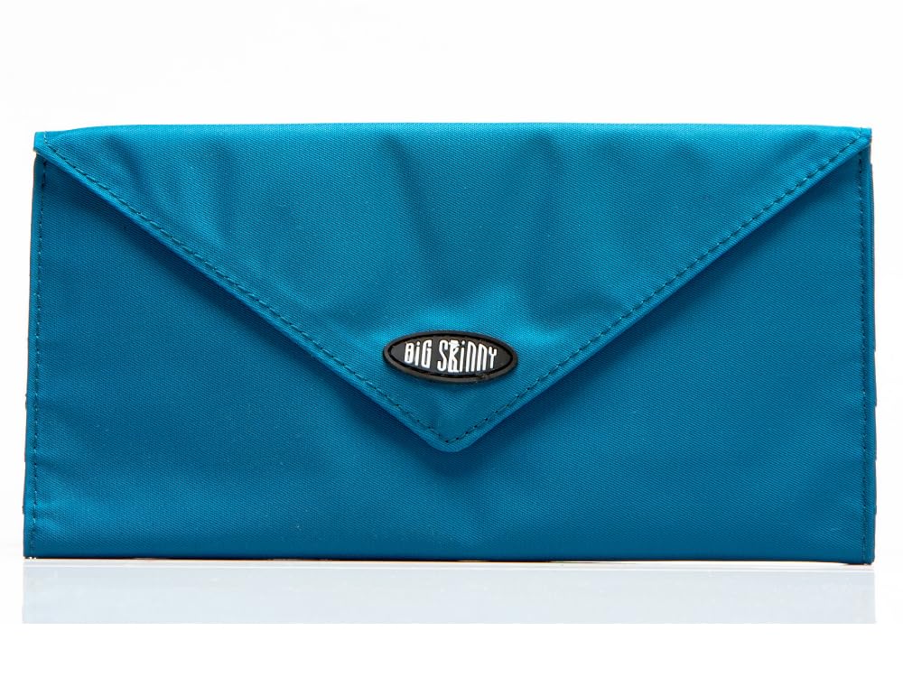 Big Skinny Women's Slimvelope Tri-Fold Checkbook Slim Wallet, Holds Up to 40 Cards - color: Ocean Blue