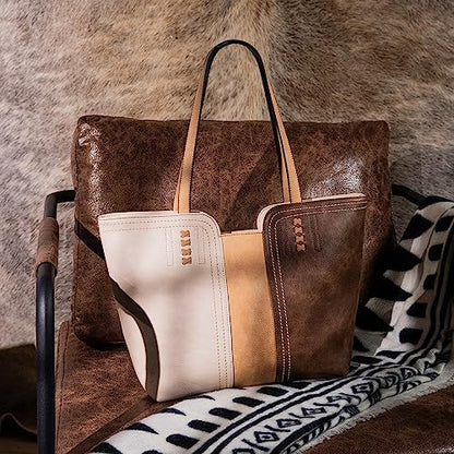 Montana West Tote Bag for Women Top Handle Satchel Purse - color: Three Chocolate