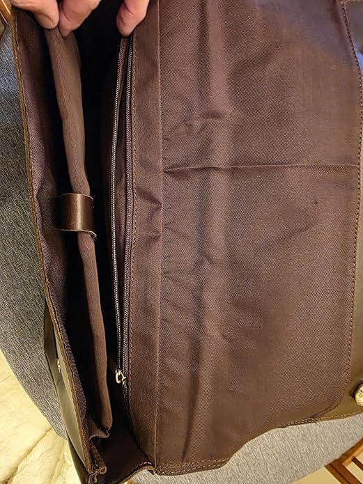 Full Grain Leather Briefcase for Men, Handcrafted Laptop Bag with Multiple Compartments,Fits 15.6 Inch Laptop - color: Light Brown