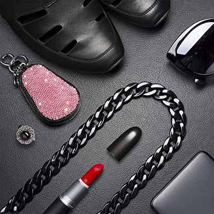 eing Bling Bling Car Key Chain Case Premium Leather Coin Holder Zipper Case Remote Wallet Bag - color: A-rose Red