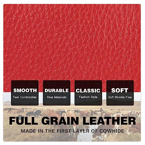 CONTACTS Full Grain Leather Kiss Lock Wallet for Women Small Kiss Clasp Coin Purse Red Bifold Card Holder with Rfid Blocking - color: Red