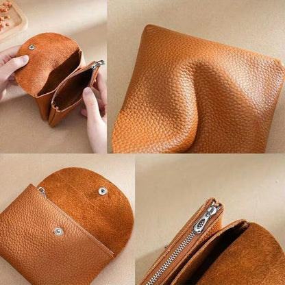 Genuine Real Leather Coin Purse Small Wallet for Women Men, Card Holder Case, Jewery Lipstick Organizer (Pink) - color: #04 Pink